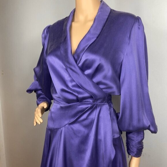 ZIMMERMANN Silk Wrap Mini Dress Violet Purple Size 1 / M / 6-8 - Picture 4 of 12